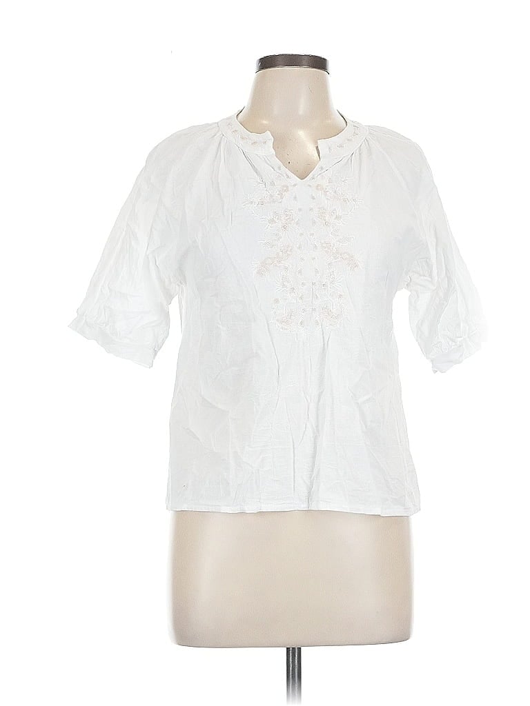 UNBRANDED Pre-owned Short Sleeve Blouse In White