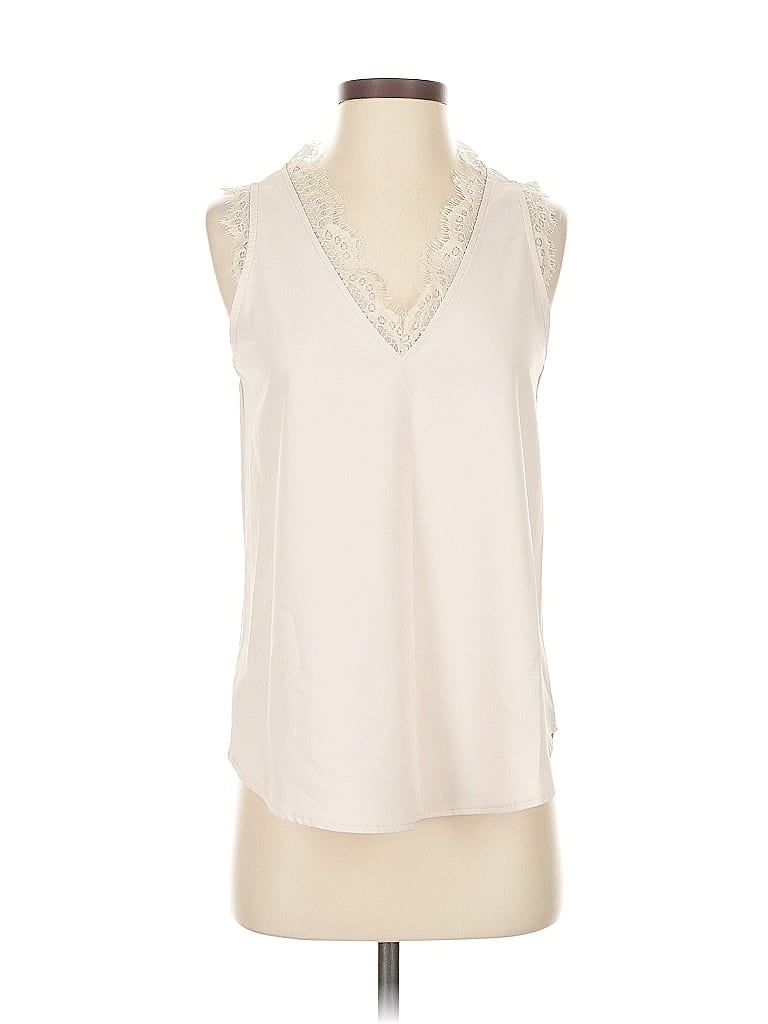 Pre-owned Unbranded Sleeveless Blouse In White