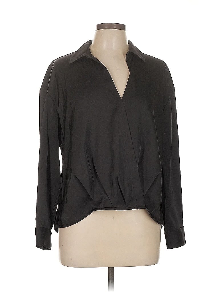 Pre-owned Calvin Klein Long Sleeve Blouse In Black