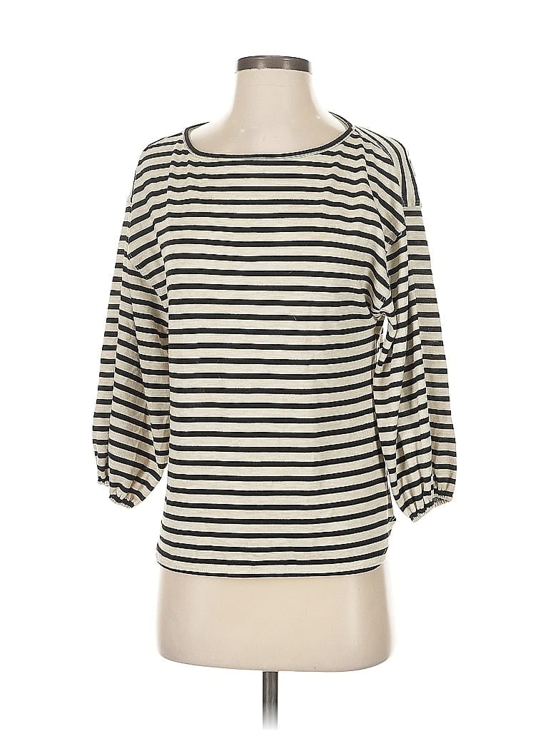 Pre-owned Max Studio Long Sleeve Top Ivory Boatneck Tops In White