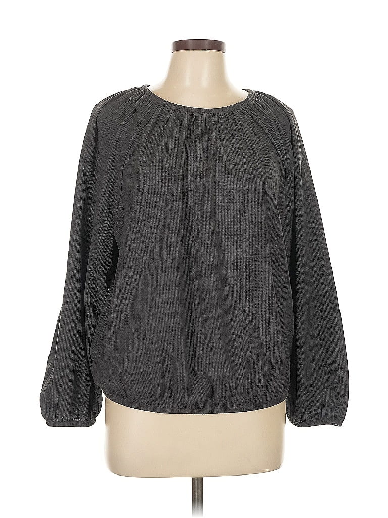 Ann Taylor LOFT Outlet Gray 3/4 Sleeve Blouse Size L - photo 1