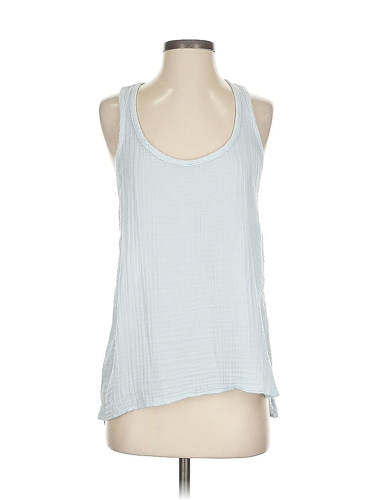 Click to view more detailed imagery on our partner's website Pre-owned Felicite Tank Top Blue Halter Neckline Tops