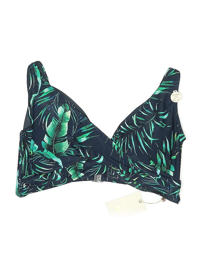 Click to view more detailed imagery on our partner's website Pre-owned Artesands Swimsuit Top Green Tropical Pattern Swimwear