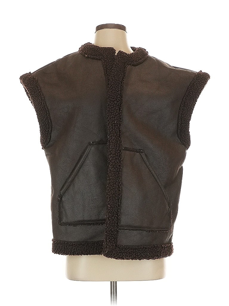 Future Collective 100% Recycled Polyester Brown Faux Fur Vest Size S - photo 1