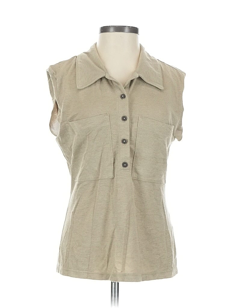 Pre-owned Banana Republic Factory Store Sleeveless Button Down Shirt In Brown