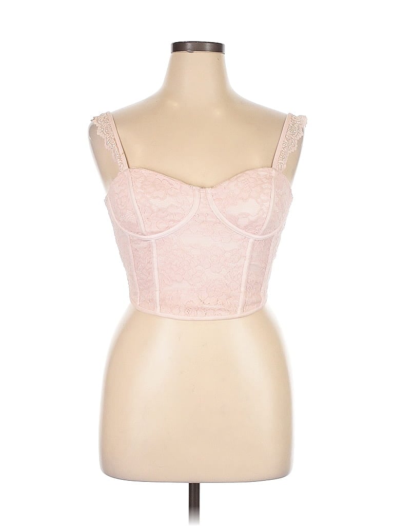 Pre-owned Moa Moa Tube Top Pink Sweetheart Neckline Tops