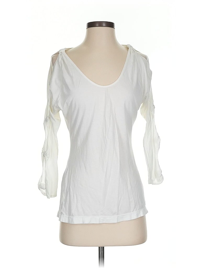 Pre-owned Max Azria 3/4 Sleeve T-shirt In White