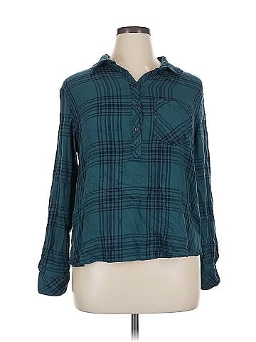 Cosmic Blue Love Long Sleeve Button-Down Shirt (view 1)