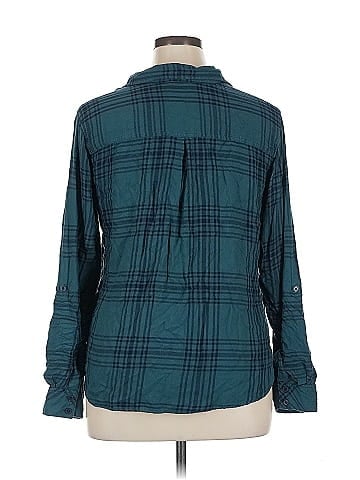 Cosmic Blue Love Long Sleeve Button-Down Shirt (view 2)