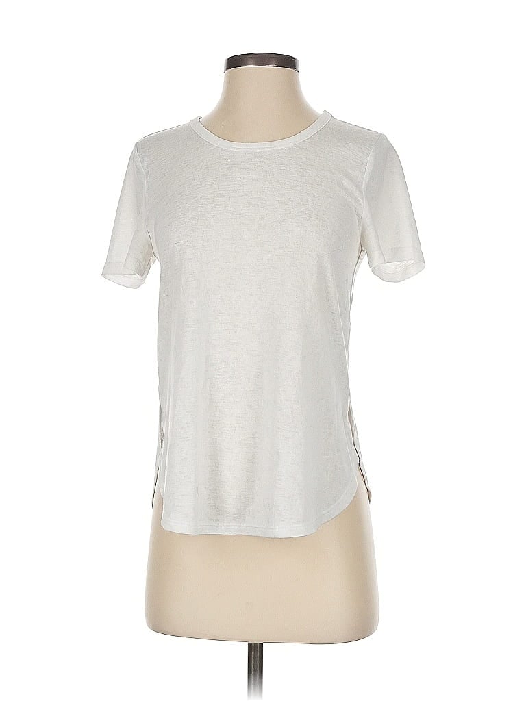 Pre-owned Athleta Short Sleeve T-shirt In White