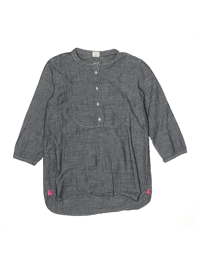Pre-owned Crewcuts Outlet Kids' 3/4 Sleeve Blouse In Gray