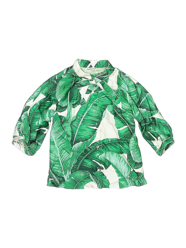 Click to view more detailed imagery on our partner's website Pre-owned Dolce & Gabbana Kids' 3/4 Sleeve Button Down Shirt In Green