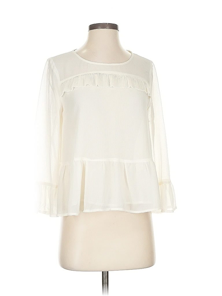 Pre-owned Cupcakes And Cashmere 3/4 Sleeve Blouse In White