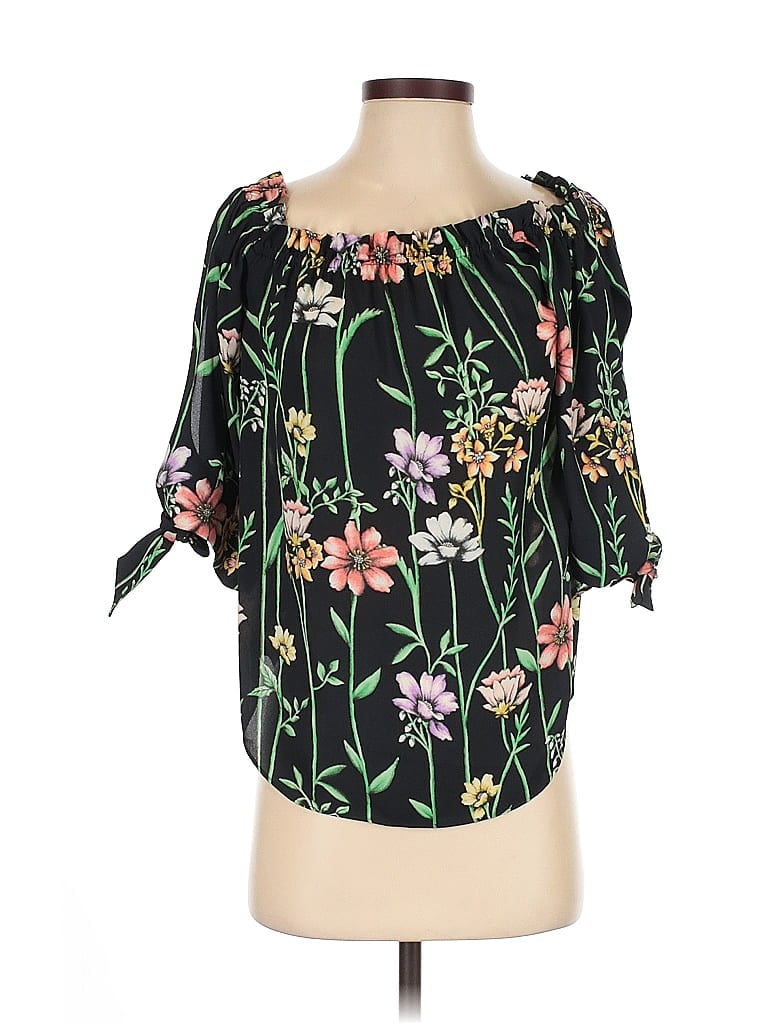 Pre-owned Bcbgmaxazria 3/4 Sleeve Blouse In Black