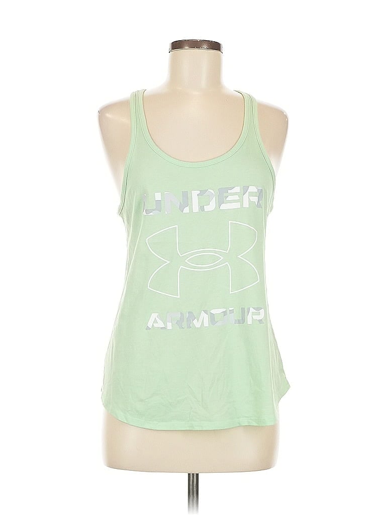 Pre-owned Under Armour Tank Top Green Halter Neckline Tops
