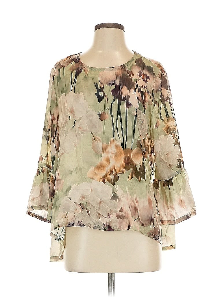 bryn WALKER 100% Polyester Green 3/4 Sleeve Blouse Size S - photo 1