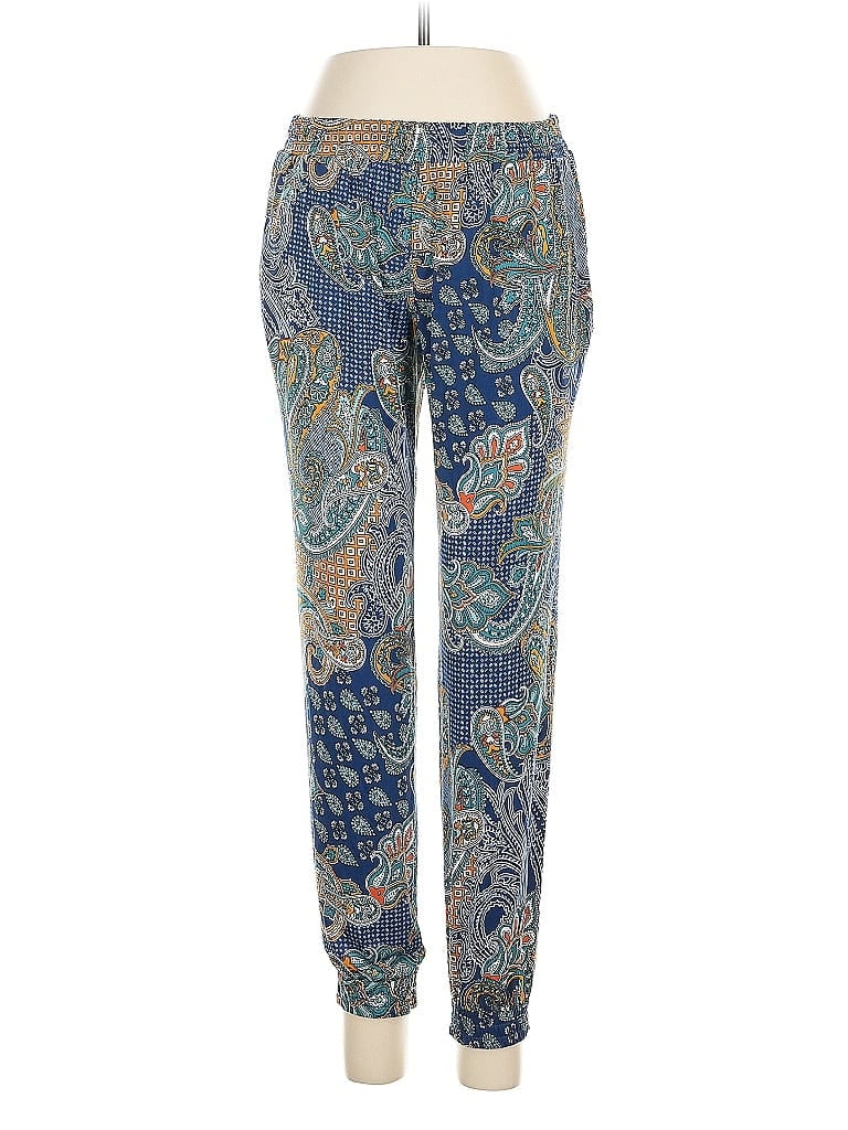 Veronica M. Paisley Blue Casual Pants Size M - photo 1