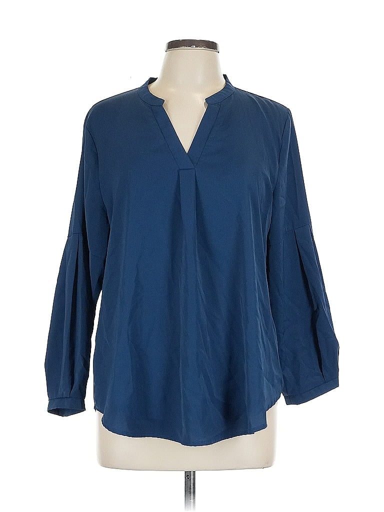 Pre-owned Assorted Brands 3/4 Sleeve Blouse In Blue