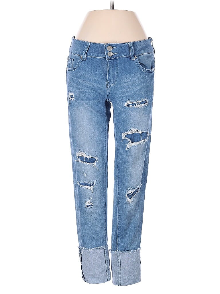 Soho JEANS NEW YORK & COMPANY Hearts Blue Jeans Size 2 - photo 1