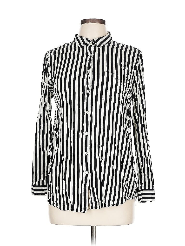 Pre-owned Jane And Delancey Long Sleeve Button Down Shirt In Silver