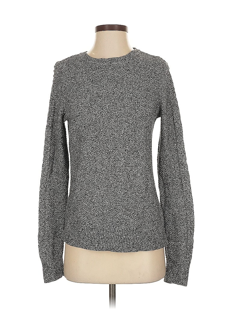 Pre-owned Ann Taylor Loft Long Sleeve Top Gray Crew Neck Tops