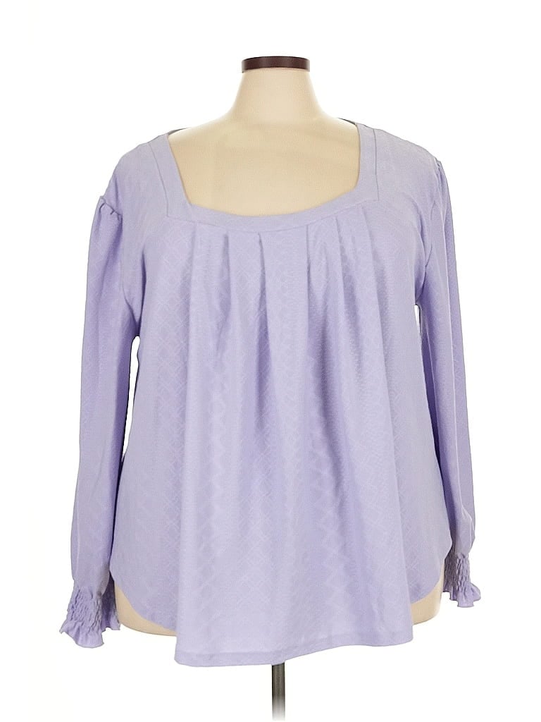 Pre-owned Unbranded Long Sleeve Blouse In Purple
