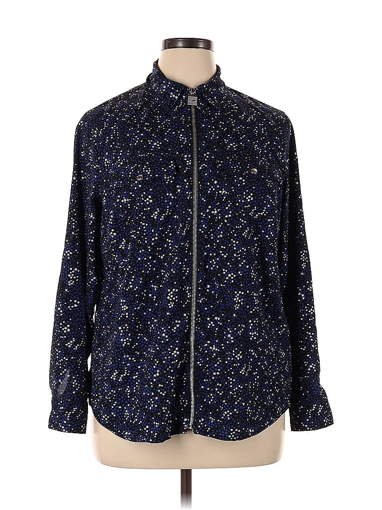 Pre-owned Michael Michael Kors Long Sleeve Blouse In Blue