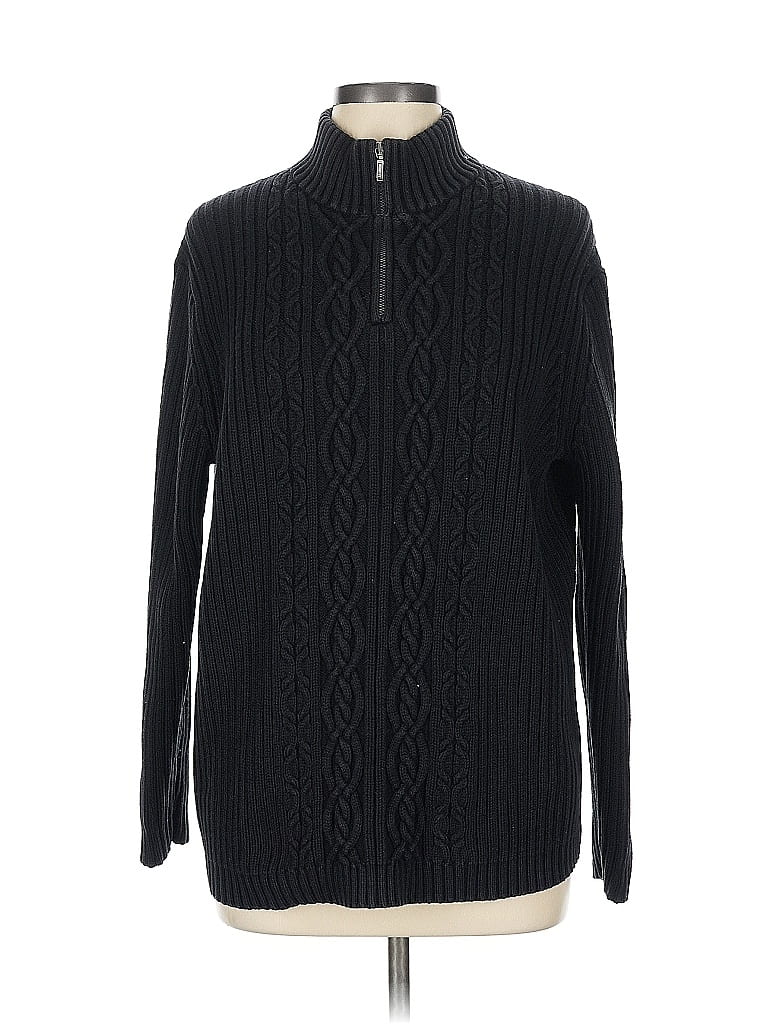 Pre-owned Lands' End Pullover Sweater In Black