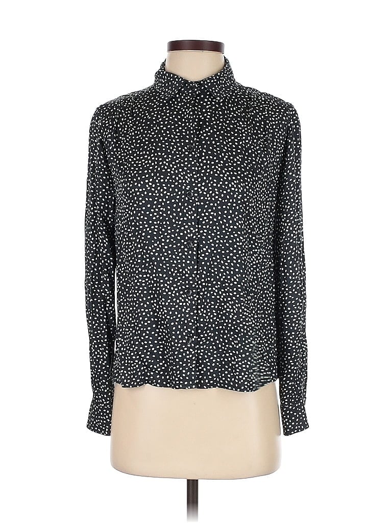 Pre-owned Bella Dahl Long Sleeve Blouse In Black