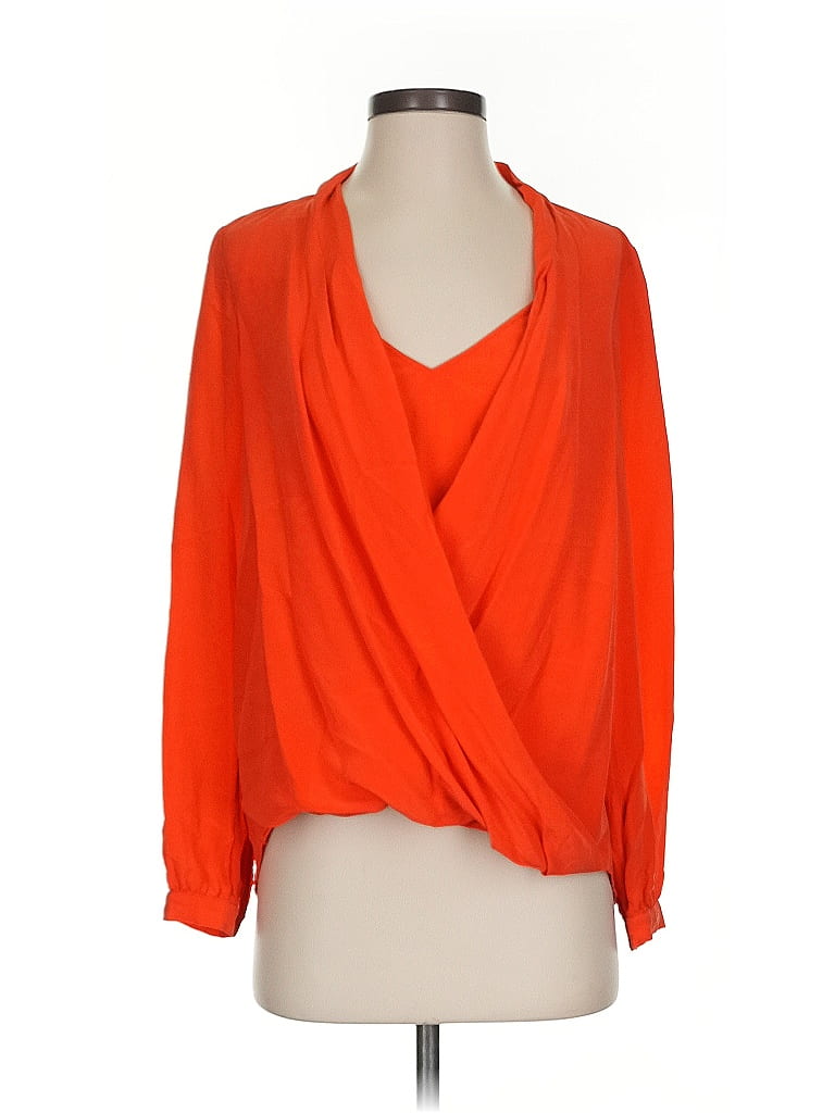 Pre-owned Trina Turk 3/4 Sleeve Blouse In Orange