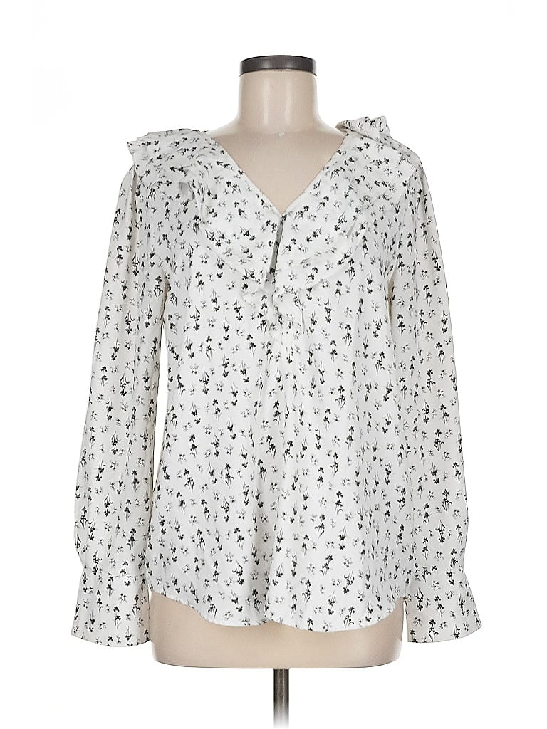 Click to view more detailed imagery on our partner's website Pre-owned Ann Taylor Long Sleeve Blouse In Silver