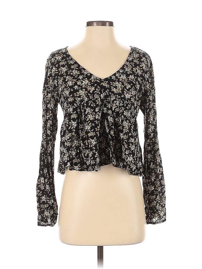 Pre-owned Polo Ralph Lauren Long Sleeve Blouse In Black