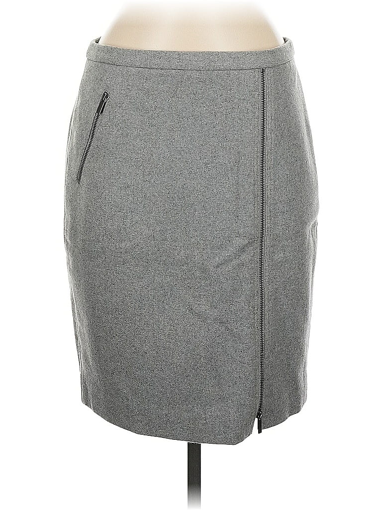 Pre-owned J.crew Factory Store Wool Skirt In Gray