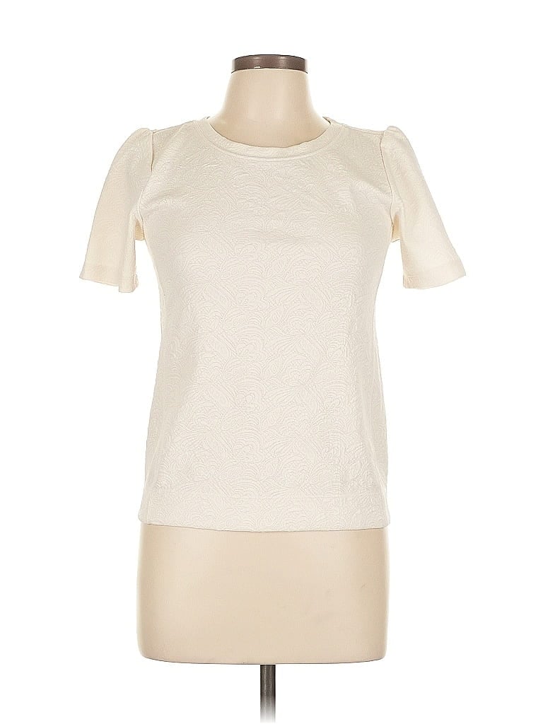 Pre-owned Ann Taylor Loft Outlet Short Sleeve Turtleneck In White