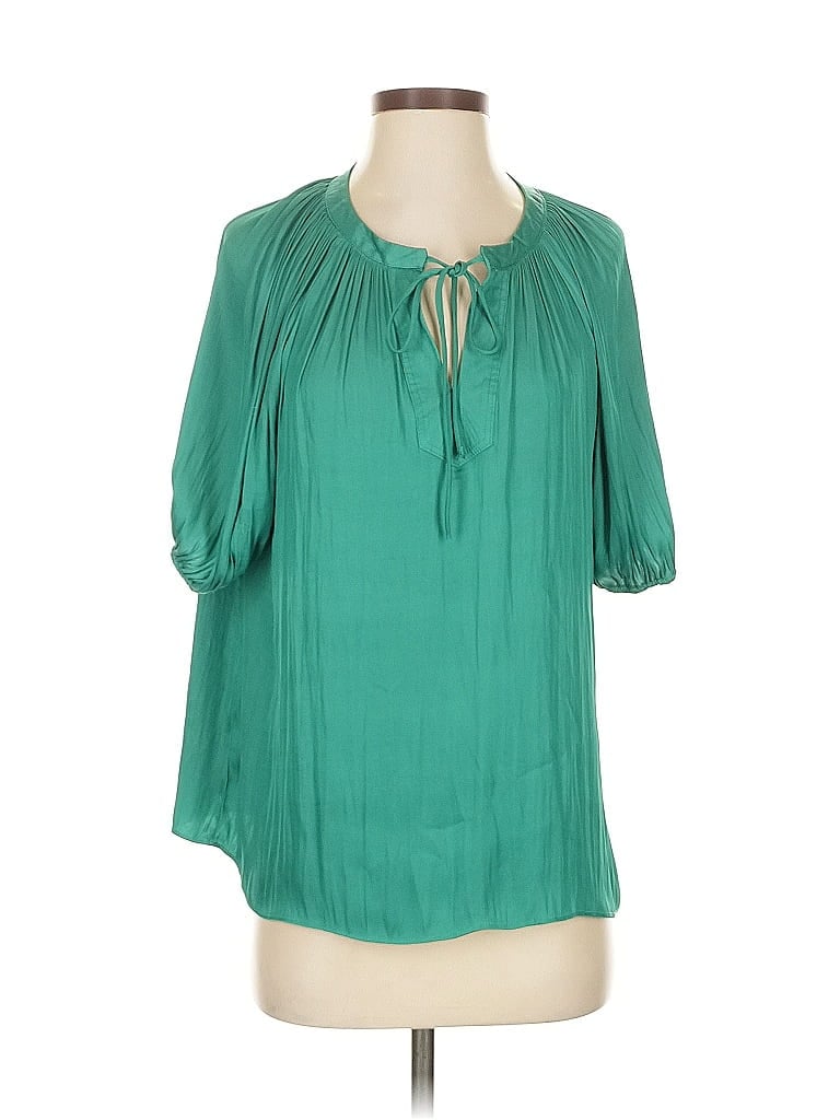 Pre-owned Chelsea & Theodore 3/4 Sleeve Blouse In Blue