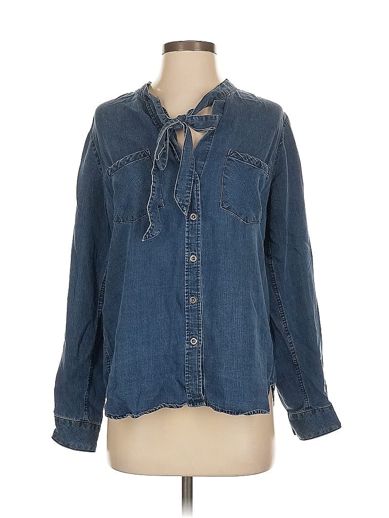 Pre-owned Rails Long Sleeve Blouse In Blue