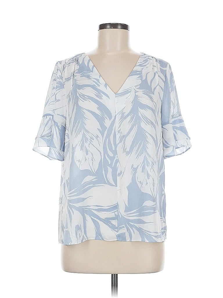 Ivanka Trump 100% Polyester Blue Short Sleeve Blouse Size M - photo 1