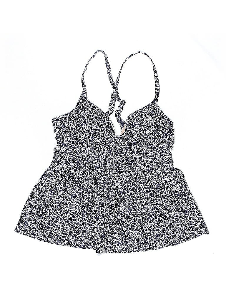 Pre-owned Kona Sol Swimsuit Top Blue Tweed Pattern Swimwear