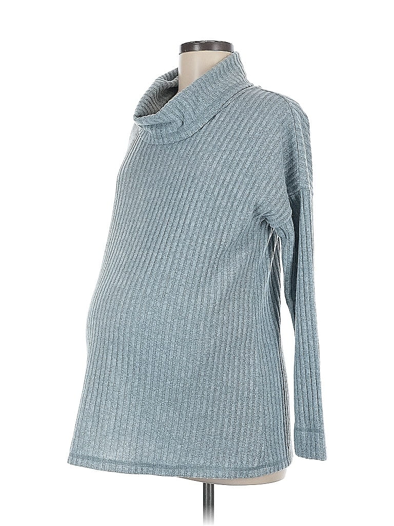 Isabel Maternity Blue Turtleneck Sweater Size M - photo 1