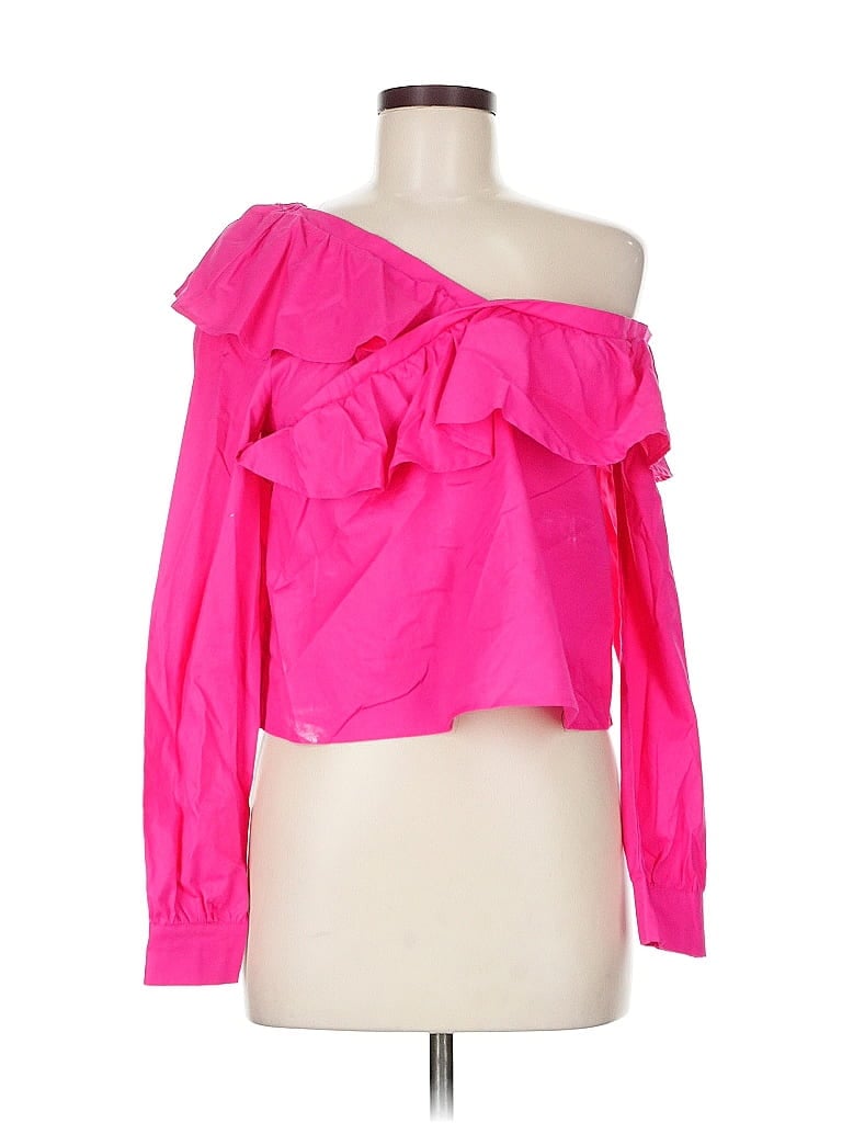 Pre-owned Love, Fire Long Sleeve Blouse In Pink