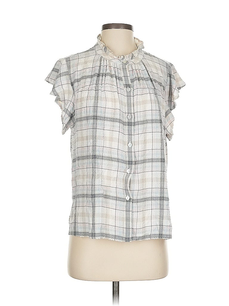 Pre-owned Rails Short Sleeve Blouse In Gray