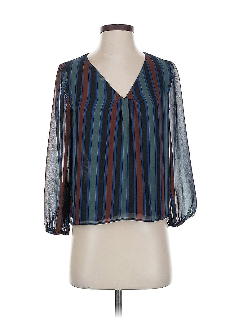 Pre-owned Madewell 3/4 Sleeve Blouse In Blue