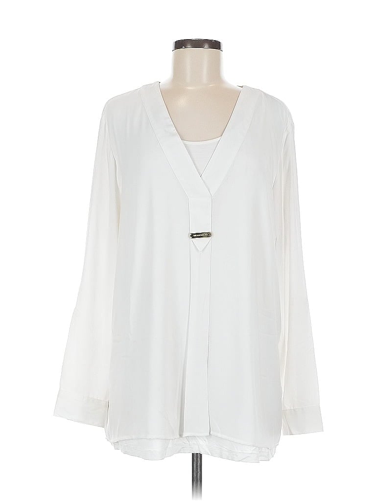 Pre-owned Michael Michael Kors Long Sleeve Blouse In White