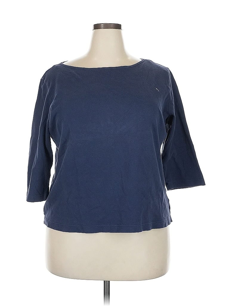 Click to view more detailed imagery on our partner's website Pre-owned St. John's Bay 3/4 Sleeve T-shirt In Blue