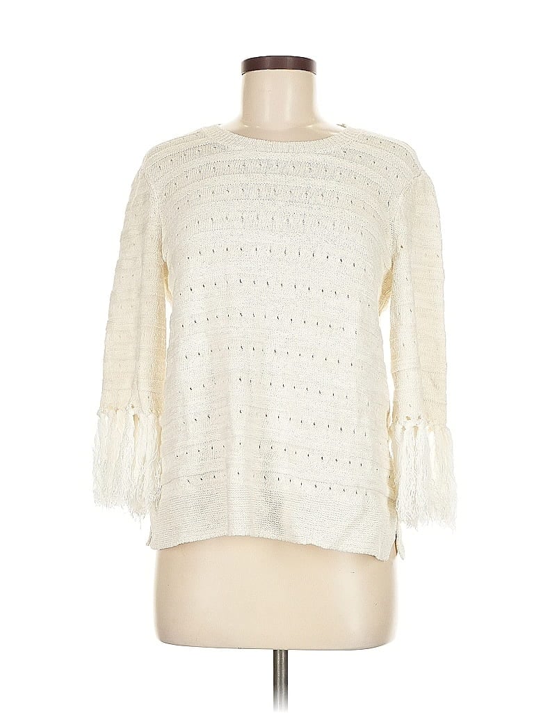 Pre-owned Nic + Zoe Pullover Sweater In White