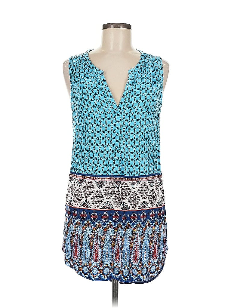 Pre-owned Daniel Rainn Sleeveless Blouse In Blue