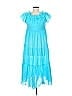 Trina Turk 100% Cotton Teal Casual Dress Size M - photo 2