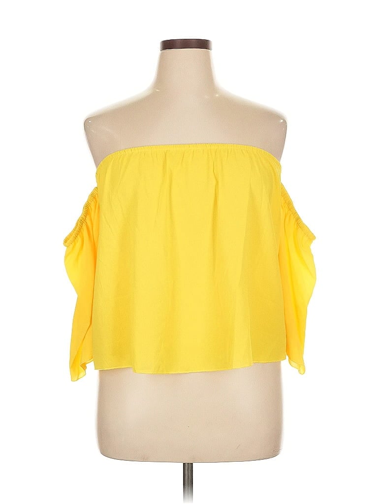 Pre-owned Unbranded 3/4 Sleeve Blouse In Yellow