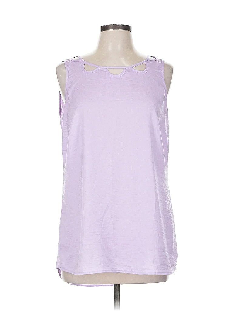 Pre-owned Cabi Sleeveless Top Purple Keyhole Neckline Tops