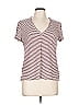 Madewell 100% Cotton Stripes Burgundy Short Sleeve T-Shirt Size L - photo 1